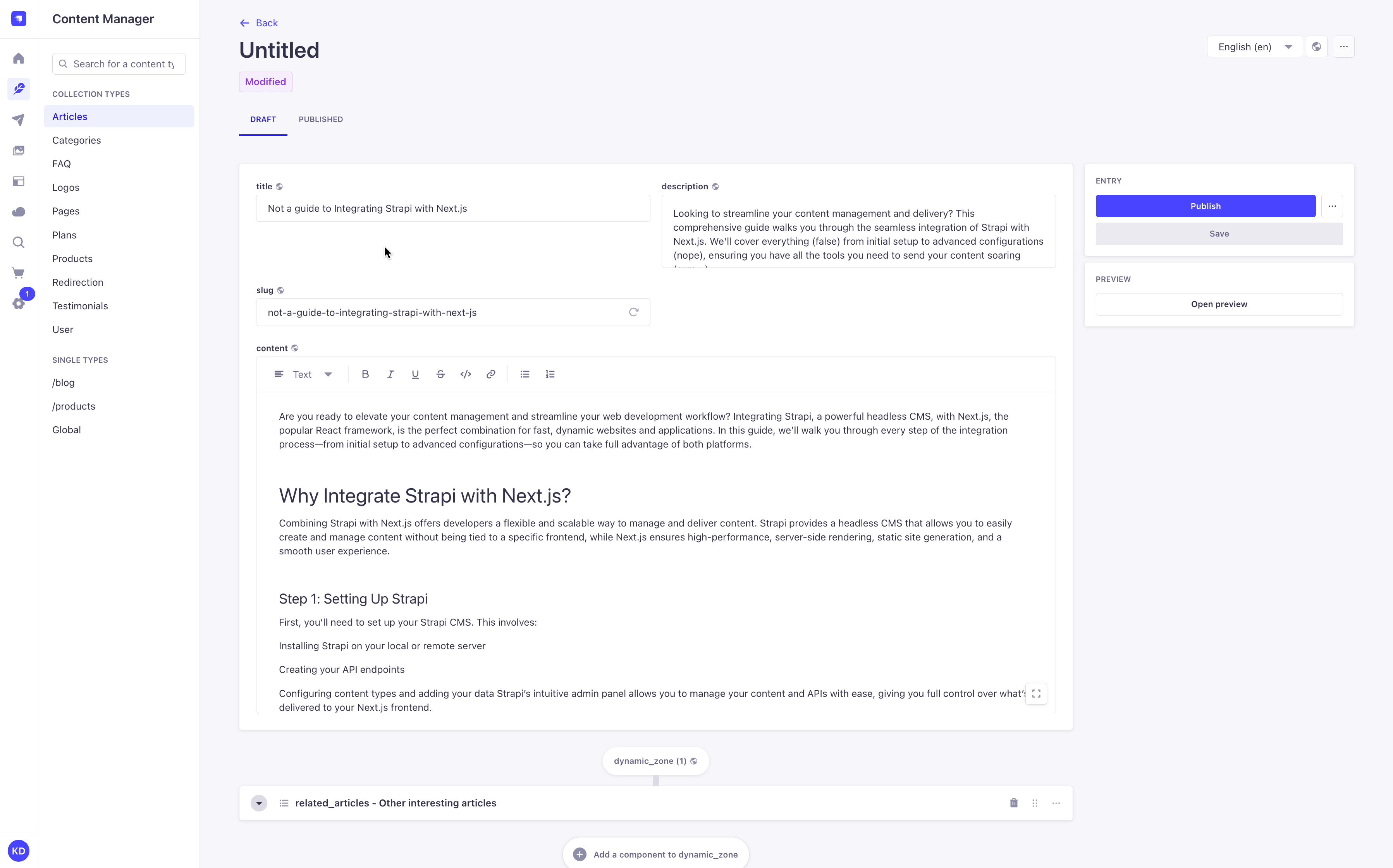 Previewing content